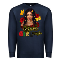 Navy black girl magic Premium Sweatshirt - FaDigitalArtStudio