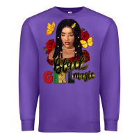 Purple black girl magic Premium Sweatshirt - FaDigitalArtStudio