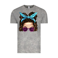 Cloud Rock Messy Bun Mom And Pink Leopard Sunglasses Vintage Tee - BundleAndBundleShop