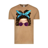 Vintage Camel Messy Bun Mom And Pink Leopard Sunglasses Vintage Tee - BundleAndBundleShop