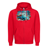 Red its the wonderful time of the year truck Zipper Hoodie - CowGirlArtShop