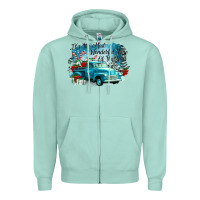 Seafoam its the wonderful time of the year truck Zipper Hoodie - CowGirlArtShop