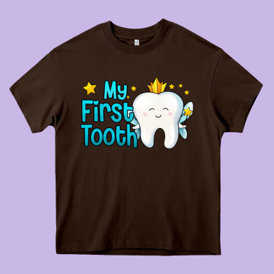 My First Tooth Tooth Fairy Heavy Core Tee Designed By Jasminsmagicworld
