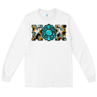 White Sunflower Turquoise Gemstone Cowhide Mom Long Sleeve Tee - Bettercallsaul
