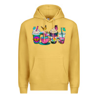 Antique Gold tie dye coffee cups Premium Hoodie - OliviaCreatesArt
