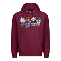 Burgundy tie dye coffee cups Premium Hoodie - OliviaCreatesArt