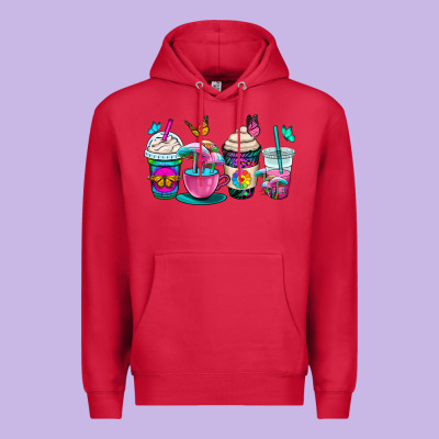 Tie Dye Coffee Cups Premium Hoodie Designed By Oliviacreatesart