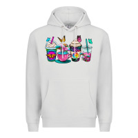 Dove Grey tie dye coffee cups Premium Hoodie - OliviaCreatesArt