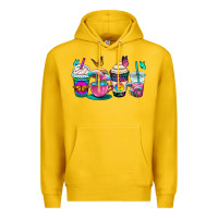 Lemon tie dye coffee cups Premium Hoodie - OliviaCreatesArt