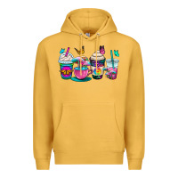 Mustard tie dye coffee cups Premium Hoodie - OliviaCreatesArt