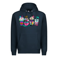 Navy tie dye coffee cups Premium Hoodie - OliviaCreatesArt