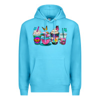 Ocean Blue tie dye coffee cups Premium Hoodie - OliviaCreatesArt