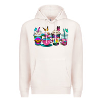 Pale Pink tie dye coffee cups Premium Hoodie - OliviaCreatesArt