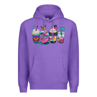 Purple tie dye coffee cups Premium Hoodie - OliviaCreatesArt