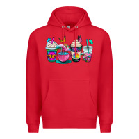 Red tie dye coffee cups Premium Hoodie - OliviaCreatesArt