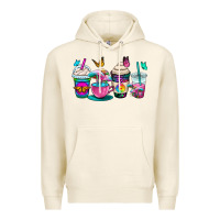 Tofu tie dye coffee cups Premium Hoodie - OliviaCreatesArt