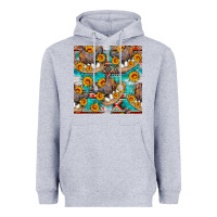 Heather Grey chicken with eggs and sunflowers seamles pattern Heavyweight Hoodie - FaDigitalArtStudio