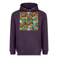 Plum chicken with eggs and sunflowers seamles pattern Heavyweight Hoodie - FaDigitalArtStudio