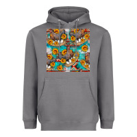 Storm chicken with eggs and sunflowers seamles pattern Heavyweight Hoodie - FaDigitalArtStudio