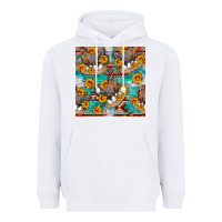 White chicken with eggs and sunflowers seamles pattern Heavyweight Hoodie - FaDigitalArtStudio
