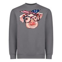 Storm american flag with pig Heavyweight Sweatshirt - RanaPortraitStore