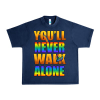 Navy Lgbtq You'll Never Walk Alone With Peace Urban Heavy Tee - BundleAndBundleShop