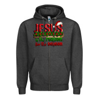 Charcoal Heather jesus is the reason for the season Zipper Hoodie - CowGirlArtShop