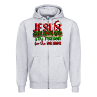 Heather Grey jesus is the reason for the season Zipper Hoodie - CowGirlArtShop