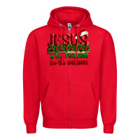 Red jesus is the reason for the season Zipper Hoodie - CowGirlArtShop