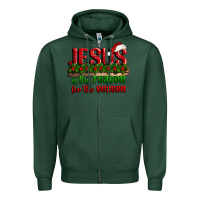 Sports Green jesus is the reason for the season Zipper Hoodie - CowGirlArtShop