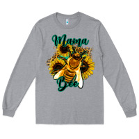 Heather Grey Leopard Sunflower Western Mama Bee Long Sleeve Tee - Bettercallsaul