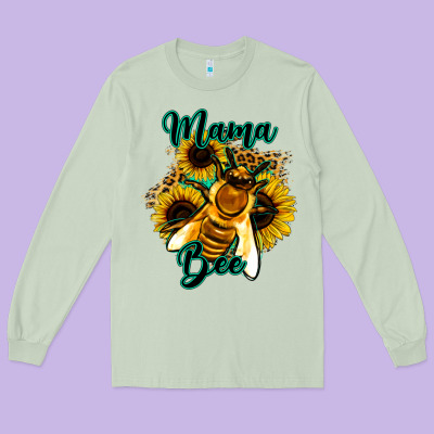 Leopard Sunflower Western Mama Bee Long Sleeve Tee Designed By Bettercallsaul