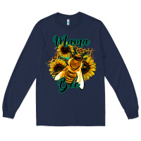 Navy Leopard Sunflower Western Mama Bee Long Sleeve Tee - Bettercallsaul