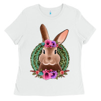 White western leopard and flowers easter bunny Ladies Tee - Jasminsmagicworld