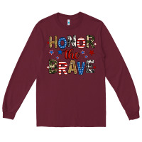 Burgundy honor the brave Long Sleeve Tee - RanaPortraitStore