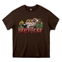 Chocolate Brown kentucky Heavy Core Tee - NancyCooperArtShop