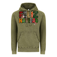 Vintage Olive feliz navidad Vintage Hoodie - MaliasSmallBusiness