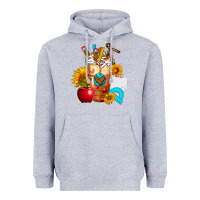 Heather Grey teacher cold drink frappe with sunflowers Heavyweight Hoodie - FaDigitalArtStudio
