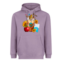 Lavender teacher cold drink frappe with sunflowers Heavyweight Hoodie - FaDigitalArtStudio