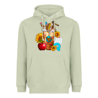 Matcha teacher cold drink frappe with sunflowers Heavyweight Hoodie - FaDigitalArtStudio