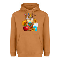 Meerkat teacher cold drink frappe with sunflowers Heavyweight Hoodie - FaDigitalArtStudio