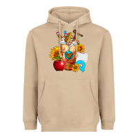 Mushroom teacher cold drink frappe with sunflowers Heavyweight Hoodie - FaDigitalArtStudio