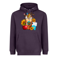 Plum teacher cold drink frappe with sunflowers Heavyweight Hoodie - FaDigitalArtStudio