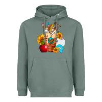 Sage teacher cold drink frappe with sunflowers Heavyweight Hoodie - FaDigitalArtStudio