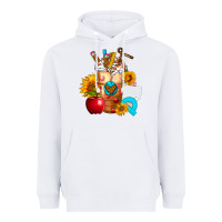 White teacher cold drink frappe with sunflowers Heavyweight Hoodie - FaDigitalArtStudio