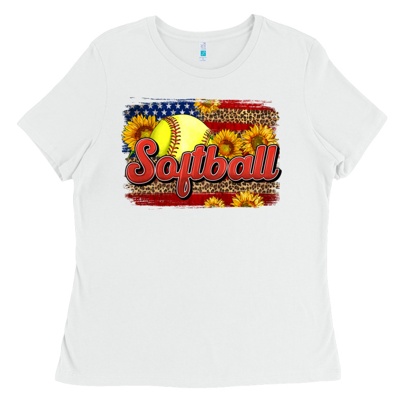 Western American Flag Softball Ladies Tee by LillyAllenDesigns | Teevron