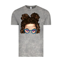 Cloud Rock Messy Bun Mom And Glitter Glasses Vintage Tee - BundleAndBundleShop
