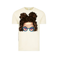 Vintage Arctic Messy Bun Mom And Glitter Glasses Vintage Tee - BundleAndBundleShop