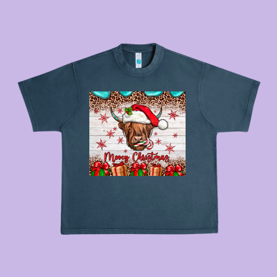 Merry Christmas Cow Urban Heavy Tee Designed By Jahusdesignshop