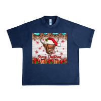 Navy merry christmas cow Urban Heavy Tee - JahusDesignShop